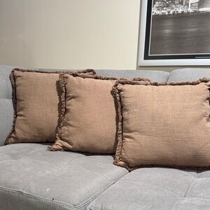 (3) Light Brown Pillows